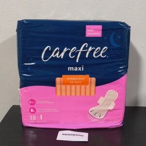 $5 Carefree Maxi Pads for Women, Overnight Pads With Wings, 28ct